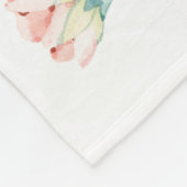 ソフトウォーターカラーパステルブルーミングサボテン  フリースブランケット (角)