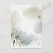 ソフトウォーターカラーフローラセージ結婚グリーン エンクロージャーカード (裏面)