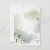 ソフトウォーターカラーフローラセージ結婚グリーン 出欠カード (裏面)