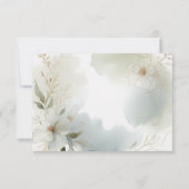 ソフトウォーターカラーフローラセージ結婚グリーン 出欠カード (裏面)