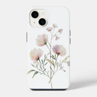 ソフトウォーターカラーフローラルiPhoneケース iPhone 14ケース