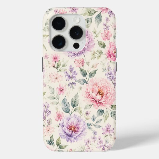 ソフトウォーターカラーペオニーフローラル Case-Mate iPhoneケース (裏面)