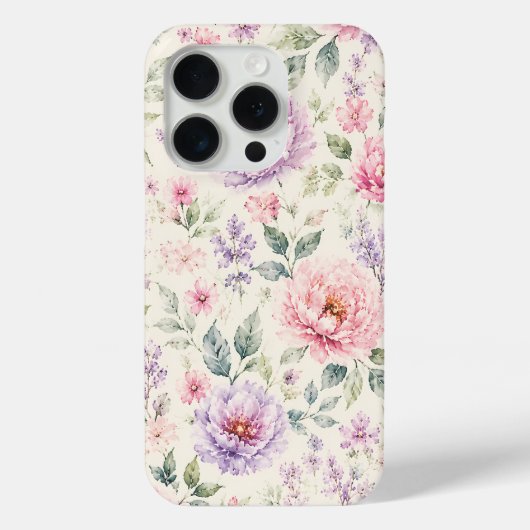 ソフトウォーターカラーペオニーフローラル Case-Mate iPhoneケース (裏面)