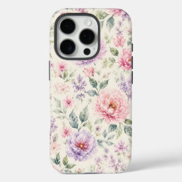 ソフトウォーターカラーペオニーフローラル iPhone 16 PROケース