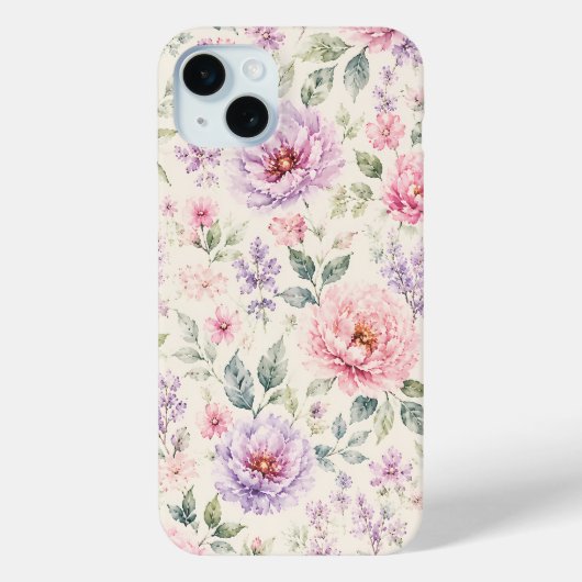 ソフトウォーターカラーペオニーフローラル Case-Mate iPhoneケース (裏面)