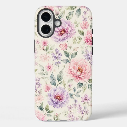 ソフトウォーターカラーペオニーフローラル Case-Mate iPhoneケース (裏面)