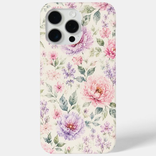 ソフトウォーターカラーペオニーフローラル Case-Mate iPhoneケース (裏面)