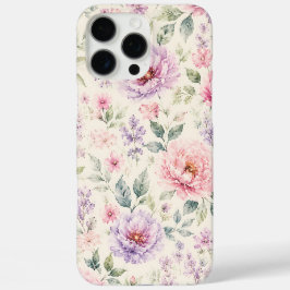 ソフトウォーターカラーペオニーフローラル iPhone 16 PRO MAXケース