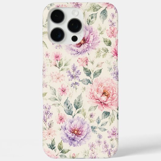ソフトウォーターカラーペオニーフローラル Case-Mate iPhoneケース (裏面)
