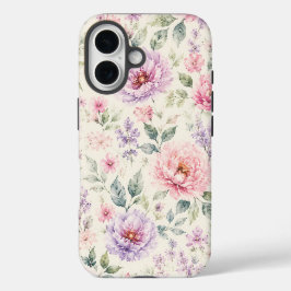 ソフトウォーターカラーペオニーフローラル iPhone 16ケース
