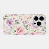 ソフトウォーターカラーペオニーフローラル iPhoneケース (裏面横)