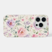 ソフトウォーターカラーペオニーフローラル iPhoneケース (裏面横)