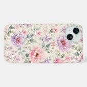 ソフトウォーターカラーペオニーフローラル iPhoneケース (裏面横)