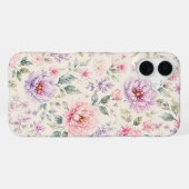 ソフトウォーターカラーペオニーフローラル iPhoneケース (裏面横)