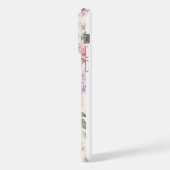 ソフトウォーターカラーペオニーフローラル iPhoneケース (左側面)