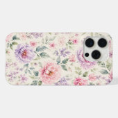 ソフトウォーターカラーペオニーフローラル iPhoneケース (裏面横)