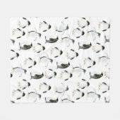 ソフトウォーターカラーペンギンフリーススロー フリースブランケット (正面(横))