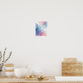 ソフトウォーターカラー抽象芸術ウォールアートとパステルブルー ポスター (キッチン)