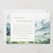 ソフトウォーターカラー雪山風景結婚ズ サンキューカード (正面)