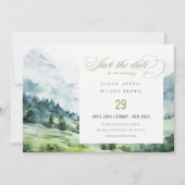 ソフトウォーターカラー雪山風景結婚ズ セーブザデート (正面)