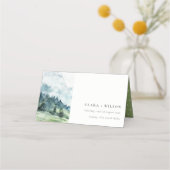 ソフトウォーターカラー雪山風景結婚ズ プレイスカード (正面)