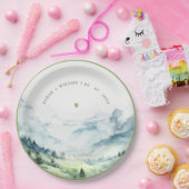 ソフトウォーターカラー雪山風景結婚ズ ペーパープレート (パーティー)