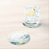 ソフトウォーターカラー雪山風景結婚ズ ラウンドペーパーコースター (インサイチュ)