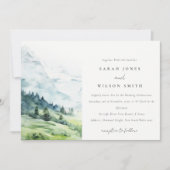 ソフトウォーターカラー雪山風景結婚ズ 招待状 (正面)