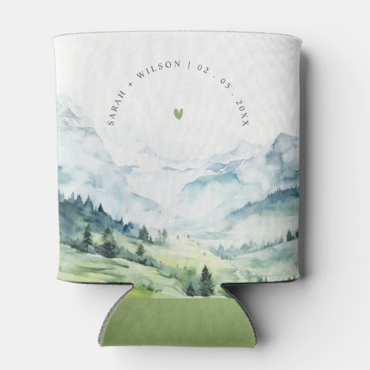 ソフトウォーターカラー雪山風景結婚ズ 缶クーラー (裏面)