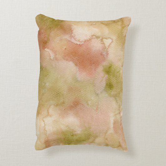 ソフトウォーター抽象芸術ピローグリーン赤面 アクセントクッション (裏面(縦))