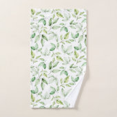 ソフトウォーター色の緑離れの バスタオルセット (ハンドタオル)