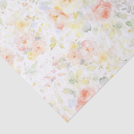 ソフトウォーター色の花ロマンチックエレガントな 薄葉紙 (詳細)