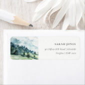 ソフトウォーター色の雪の山の風景アドレス ラベル (インサイチュ)