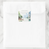 ソフトウォーター色タイ沿岸シースケープアドレス スクエアシール (バッグ)