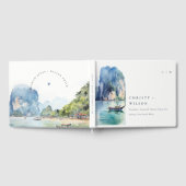ソフトウォーター色タイ沿岸シースケープ結婚ス ゲストブック (全面)