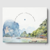 ソフトウォーター色タイ沿岸シースケープ結婚ス ゲストブック (裏面)