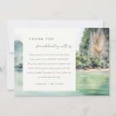 ソフトウォーター色タイ沿岸シースケープ結婚ス サンキューカード (正面)