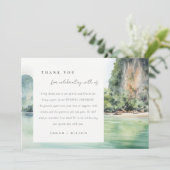 ソフトウォーター色タイ沿岸シースケープ結婚ス サンキューカード (スタンド正面)