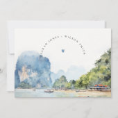 ソフトウォーター色タイ沿岸シースケープ結婚ス サンキューカード (裏面)