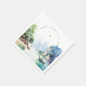 ソフトウォーター色タイ沿岸シースケープ結婚ス スタンダードカクテルナプキン (角)