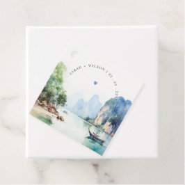 ソフトウォーター色タイ沿岸シースケープ結婚ス フェイバータグ