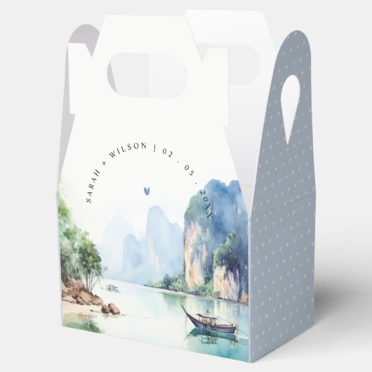 ソフトウォーター色タイ沿岸シースケープ結婚ス フェイバーボックス (オープン)