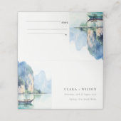 ソフトウォーター色タイ沿岸シースケープ結婚ス プレイスカード (外部開封)