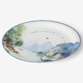 ソフトウォーター色タイ沿岸シースケープ結婚ス ペーパープレート (アングル)