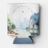 ソフトウォーター色タイ沿岸シースケープ結婚ス 缶クーラー (正面)