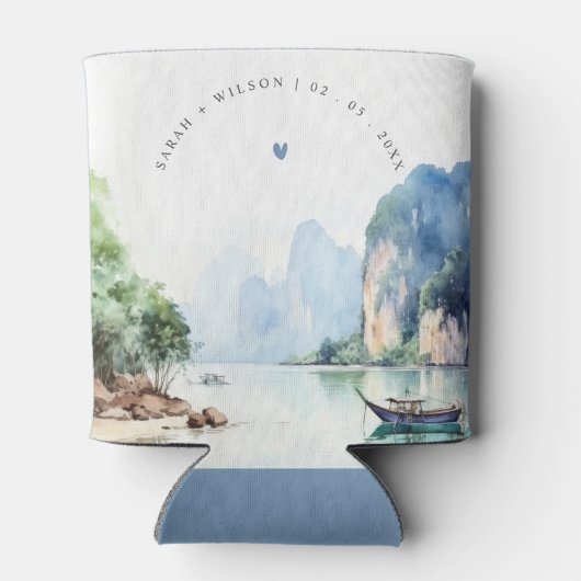 ソフトウォーター色タイ沿岸シースケープ結婚ス 缶クーラー (裏面)