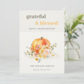 ソフトウォーター色フローラフォトカボチャ感謝祭 シーズンカード (スタンド正面)