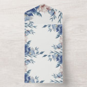 ソフトウォーター色ブルーフローラ オールインワン招待状 (内側)