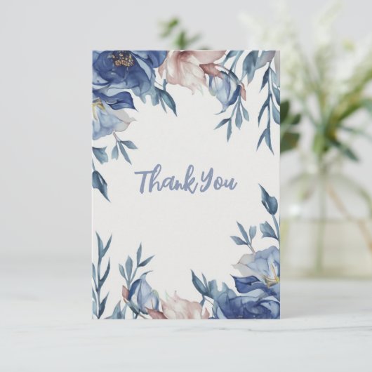 ソフトウォーター色ブルーフローラ サンキューカード (スタンド正面)