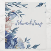 ソフトウォーター色ブルーフローラ ワインラベル (シングルラベル)